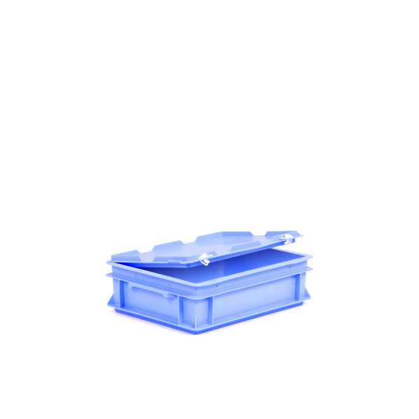 Eurobehälter mit Scharnierdeckel 400x300x120 blau