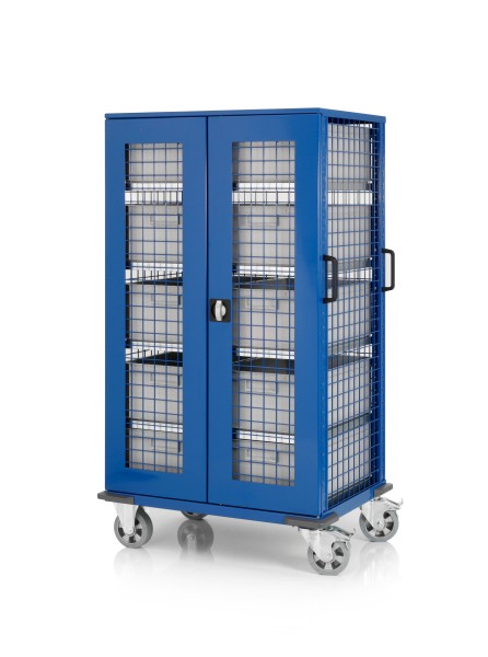 Gitterwagen mit Flügeltüren enzianblau
