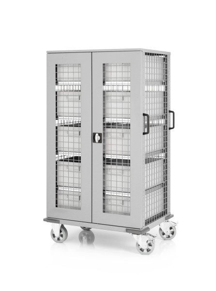 Gitterwagen mit Flügeltüren lichtgrau