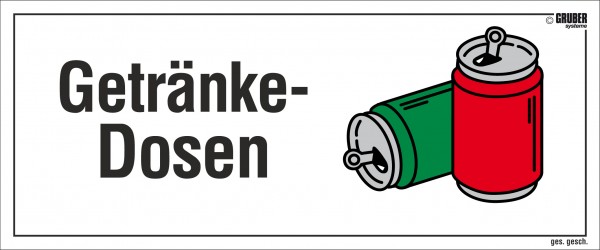 Aufkleber für Mülltrennung Getränkedosen